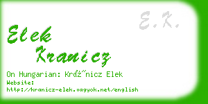 elek kranicz business card